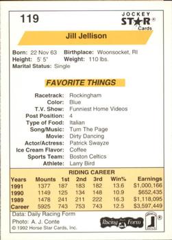 1992 Jockey Star #119 Jill Jellison Back
